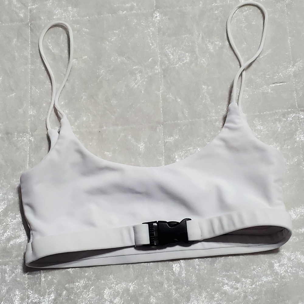 LIPT White Strap Bikini Top